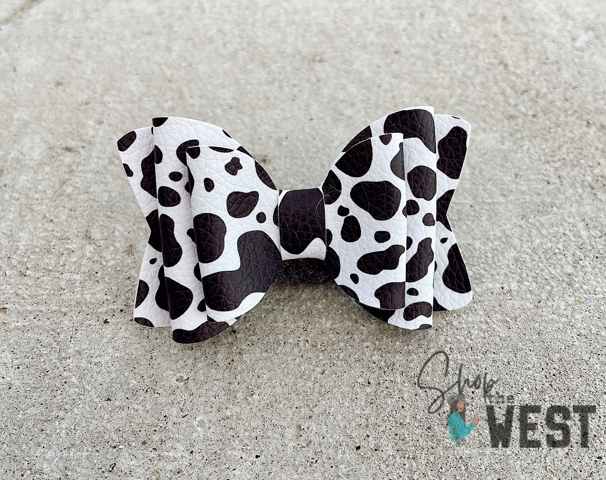 Cow Print Bow